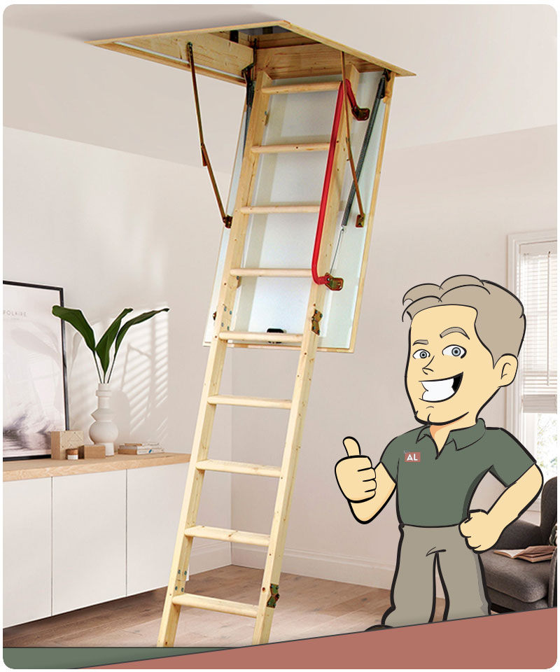 Example of Attic ladders installed by Al's Attic Ladders