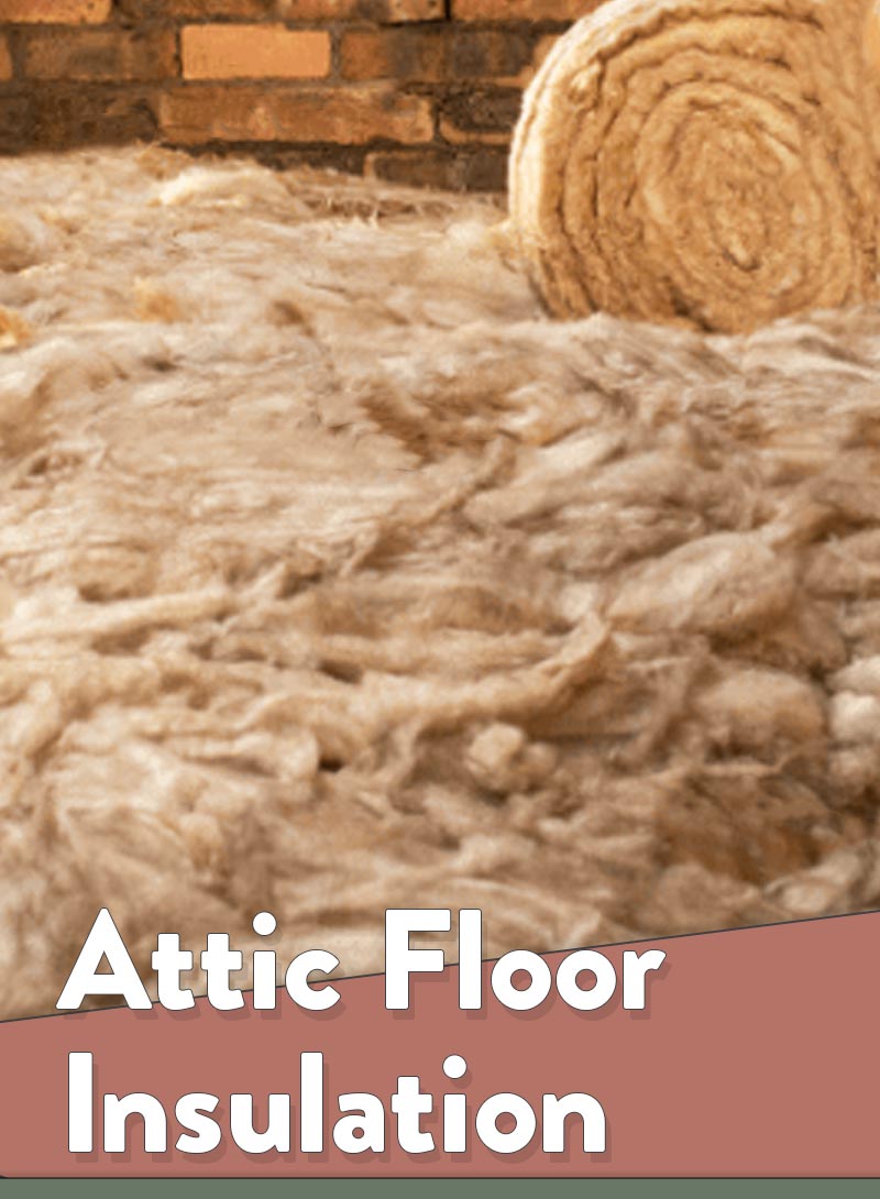 Attic floor insulation installed in attic